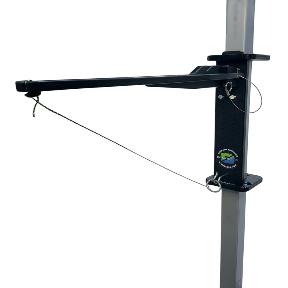 Dock Mounted Hook & Ring Game  No Drill Easy Install, Collapsible, UV Resistant, Stainless Steel Hardware, Made in USA- Fits a 3" Square Post