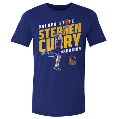 500 LEVEL Steph Curry Golden State Warriors Shirt - Steph Curry Golden State Warriors Slant WHT (Royal Blue, XXX-Large)