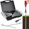 12 Pack Tent Stakes Heavy Duty 8 Inch Ground Anchor Screw Camping Stakes with Luminous Head Metal Threaded Tent Pegs, Includes Hex Head Driver and Storage Box view 1