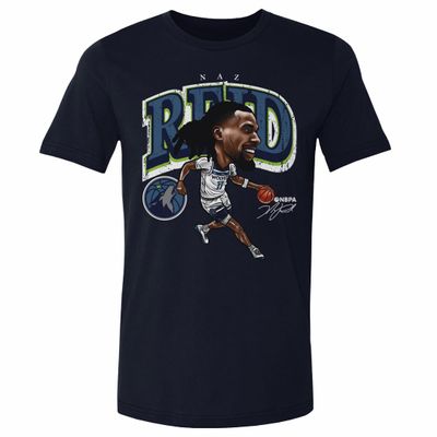 500 LEVEL Naz Reid Minnesota Timberwolves Shirt - Naz Reid Minnesota Timberwolves Cartoon WHT (True Navy, XXX-Large)