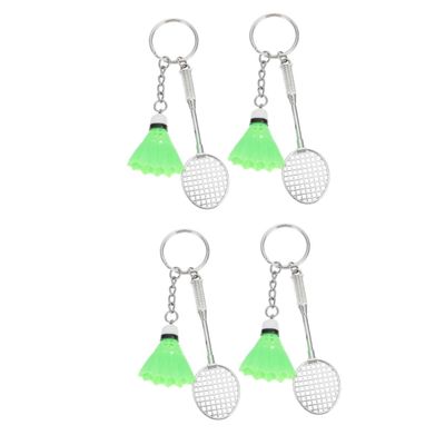 BESPORTBLE 4pcs Badminton Racket Key Sports Style Pendants for Purses Backpacks Car Mirrors Smooth Edges Craftsmanship for