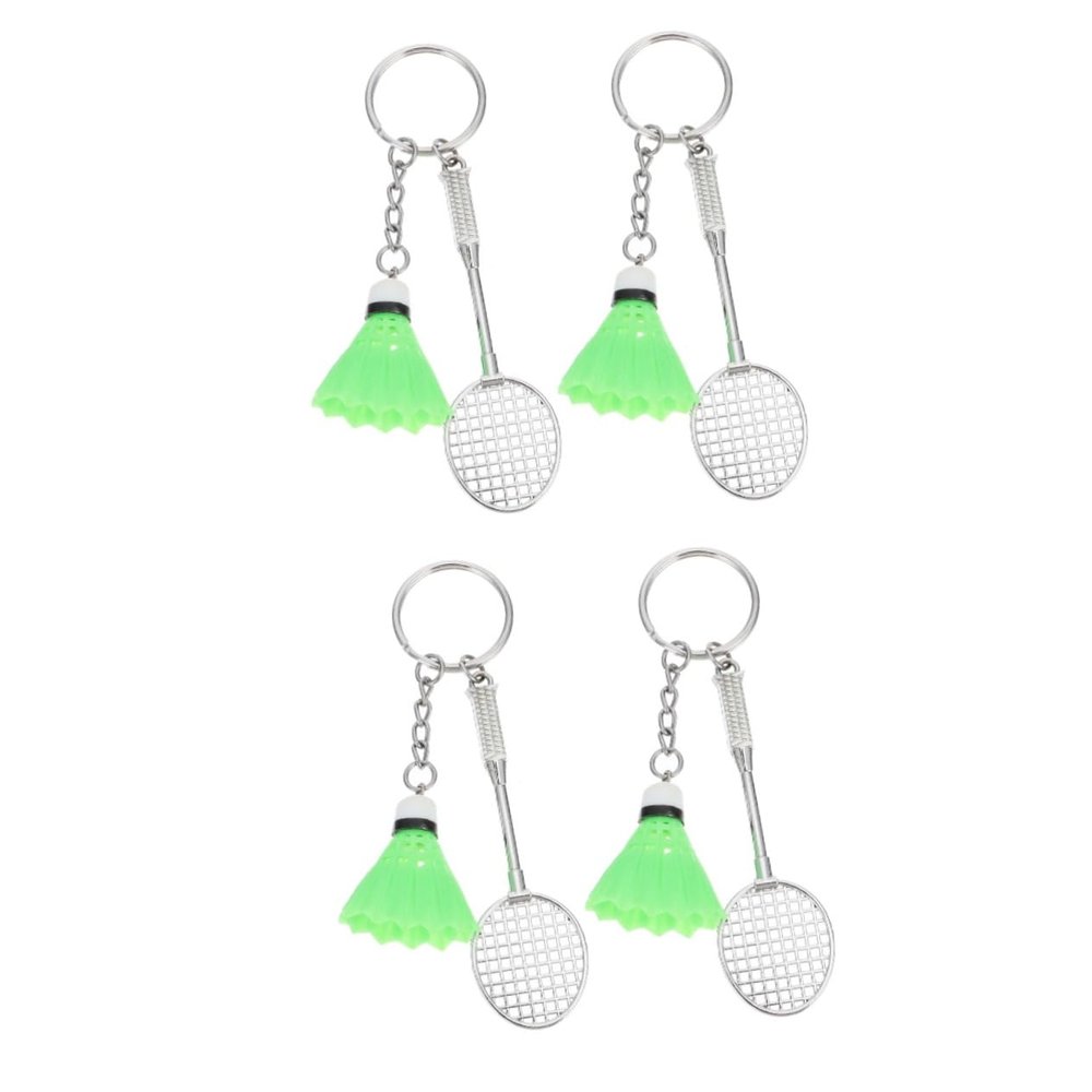 BESPORTBLE 4pcs Badminton Racket Key Sports Style Pendants for Purses Backpacks Car Mirrors Smooth Edges Craftsmanship for