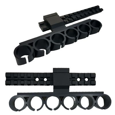 13 Slots Picatinny/Weaver Rail Scope Mount for Mossberg 500/590 / 835 Series & 12 Gauge Picatinny Side Saddle Ammo Holder, Installs on to Your Picatinny mounting Platform, Additional Gunsmithing