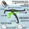 MIDDLETOWN OUTDOORS Fish Lip Grabber, Fish Lip Gripper,9" Fishing Tool, Mouth Spreader Grip, Hook Remover, Gripper, Hook Remover, Fishing Gear, Green view 3