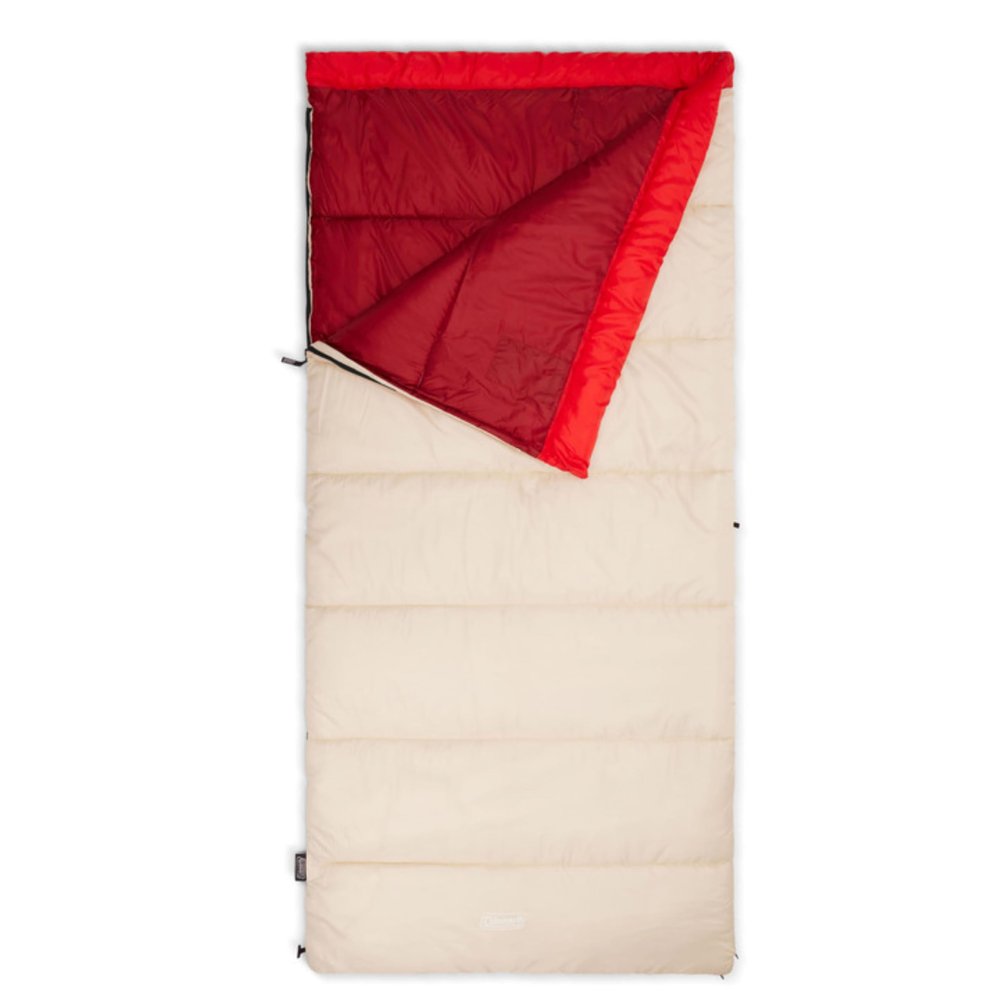 Coleman Flatlands 30/40/50F Adult Sleeping Bag, Made from 100% Recycled Material, Big & Tall Options, Cool-Weather Sleeping Bag