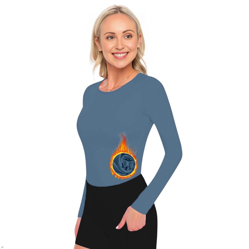 ACTIVE UNIFORMS Women's Under Scrub Tee Crew Neck Long Sleeve T-Shirt (Stellar Blue, 4X-Large)