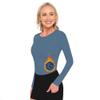 ACTIVE UNIFORMS Women's Under Scrub Tee Crew Neck Long Sleeve T-Shirt (Stellar Blue, 4X-Large) view 1
