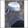 NineFit Basics Viking Helmet Battle Armor 18G Steel Chainmail Reenactment Knight Helmt SCA LARP, Silver view 2