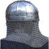 NineFit Basics Viking Helmet Battle Armor 18G Steel Chainmail Reenactment Knight Helmt SCA LARP, Silver view 3