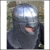 NineFit Basics Viking Helmet Battle Armor 18G Steel Chainmail Reenactment Knight Helmt SCA LARP, Silver view 4