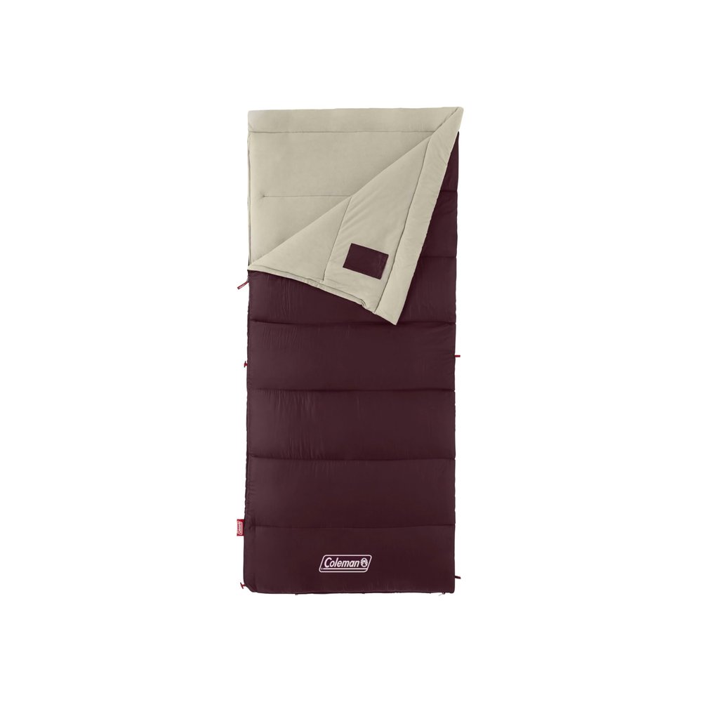 Coleman Autumn Glen 50F Sleeping Bag, Lightweight Sleeping Bag with No-Snag Zipper & Storage Stuff Sack, Machine Washable for Easy Cleaning, Great for Camping, Sleepovers, & Guests