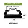 SPI, 42-16, Black Snowmobile Slide Rail Wearstrip Hyfax for Polaris 56" Profile 22 view 2