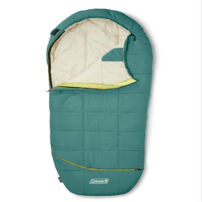 Coleman Big Bay 0/20/40F Cold-Weather Sleeping Bag, Adult Mummy Sleeping Bag with Headrest, Foot Ventilation, & Storage Sack, Big & Tall Options