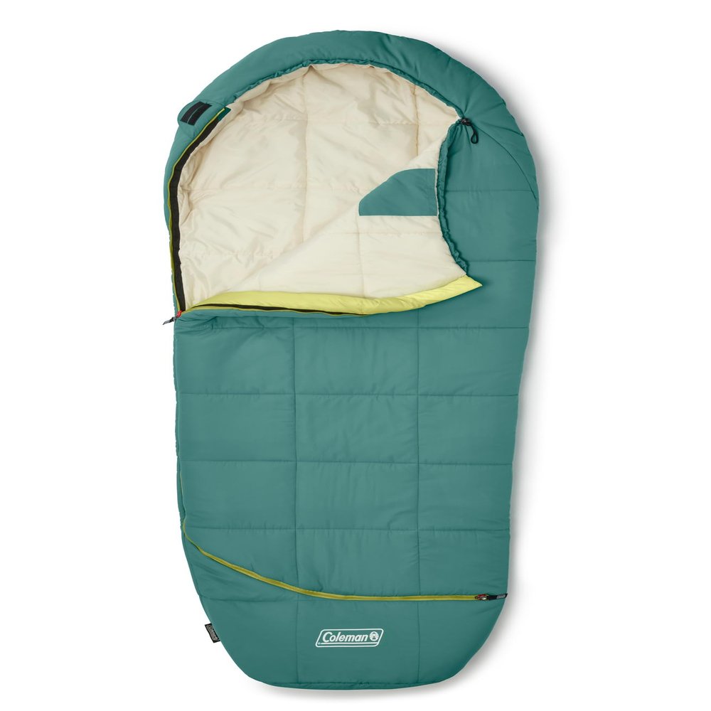 Coleman Big Bay 0/20/40F Cold-Weather Sleeping Bag, Adult Mummy Sleeping Bag with Headrest, Foot Ventilation, & Storage Sack, Big & Tall Options