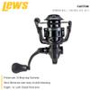 Lews Custom 200 Spinning Fishing Reel, Size 200 Reel, 9+1 Bearings, 6.2:1 Gear Ratio, Aluminum Frame and Sideplate, Screw-in Aluminum Handle view 2