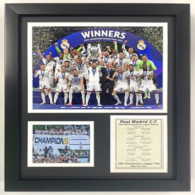 Legends Never Die, Inc. Real Madrid CF | UEFA Champions League Collection | 12"x15" Framed Photo Collage (2023-2024)