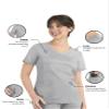Maevn Matrix Womens Curved Mock Wrap Stretchy Medical Scrub Top view 2