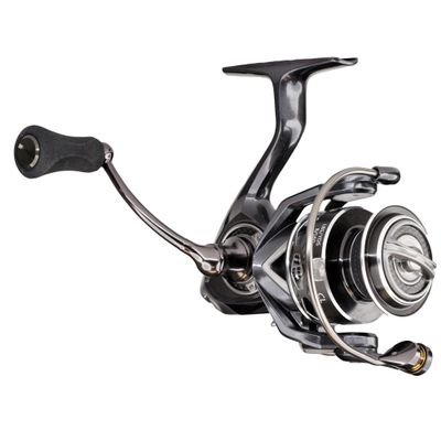 Lews Custom Lite Spinning Fishing Reel, 10+1 Stainless Steel Ball Bearings, Size 100 Reel, 5.6:1 Gear Ratio, Right or Left-Hand Retrieve, Carbon Grey