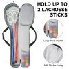 Jaffzora Lacrosse Stick Bag (Up to 46in Long), Lacrosse Carrying Case for Men Women, Lacrosse Equipment Bag with Shoe Compartment Up to US Men Size 16,Black view 3