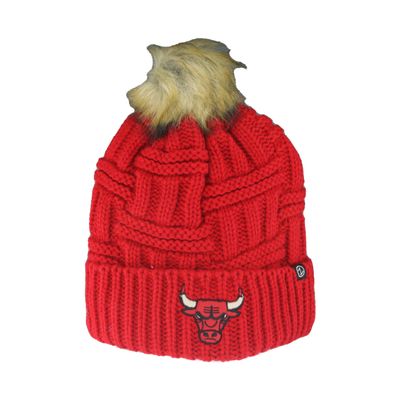 Chicago Bulls NBA Officially Licensed Women's Beanie Faux Fur Pom