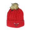 Chicago Bulls NBA Officially Licensed Women's Beanie Faux Fur Pom view 1