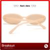 Breaksun Retro Oval Sunglasses for Women Men Fashion Small Oval Sunglasses 90s Vintage Shades (Nude/Champagne) view 3