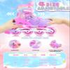 2PM SPORTS Kids Inline Skates Girls Ages 5-8 8-12 4-6 6-12 10-14 with Light Up Wheels, Adjustable Kids Blades Roller Skates for Girls Beginner Youth Outdoor Size 11C 1 2 3 4 5 6 7 8 Pink Butterfly view 2