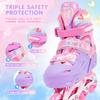 2PM SPORTS Kids Inline Skates Girls Ages 5-8 8-12 4-6 6-12 10-14 with Light Up Wheels, Adjustable Kids Blades Roller Skates for Girls Beginner Youth Outdoor Size 11C 1 2 3 4 5 6 7 8 Pink Butterfly view 3