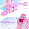 2PM SPORTS Kids Inline Skates Girls Ages 5-8 8-12 4-6 6-12 10-14 with Light Up Wheels, Adjustable Kids Blades Roller Skates for Girls Beginner Youth Outdoor Size 11C 1 2 3 4 5 6 7 8 Pink Butterfly view 4