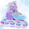 2PM SPORTS Kids Inline Skates for Girls Ages 4-8 8-12 6-12 5-8 10-12 with Light Up Wheels, Adjustable Girls Roller Skates Blades for Kid Women Beginner Youth Indoor Size 11C 1 2 3 4 5 6 7 8 Snowflakes view 1