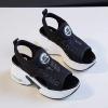 Generic Comfortable Working Nurse Shoes For Women Open Toe Sandals For Women Sandasls Summer Dressy Air Cushion Orthopedic Diabetic Walking Wedge Sneaker , 6.5, Black view 3