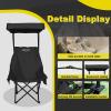 YOUNG WOOD Portable Camping Chair Beach Chair with Shade Canopy, Fold Lightweight Oversized for All, Easy to Open and Close Without Installation, Side Pocket Design for All Outdoor Activities, Black view 4