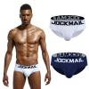 JOCKMAIL Mens Briefs Underwear Mens Cotton Briefs Moisture Wicking Underpants Soft Breathable Men Briefs (US, Alpha, Large, Regular, Regular, White+Navy) view 1