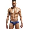 JOCKMAIL Mens Briefs Underwear Mens Cotton Briefs Moisture Wicking Underpants Soft Breathable Men Briefs (US, Alpha, Large, Regular, Regular, White+Navy) view 4