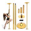 REMYSAOS Portable Dance Pole Home Fitnes 45mm Portable Stripper Poles for Home, Heavy Duty Pole Dance Pole Static Spinning Easy Install, Dance Pole Kit for Bedroom/Dancing Room/Club(Gold) view 1