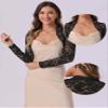 Allegra K Floral Lace Bolero Shrug for Women Elegant Long Sleeve Sheer Cropped Lace Cardigan Medium Black view 2