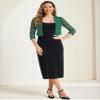 Allegra K Lace Shrug for Women Elegant 3/4 Sleeve Open Front Sheer Floral Cardigan Formal Bolero Jacket Large Dark Green view 4
