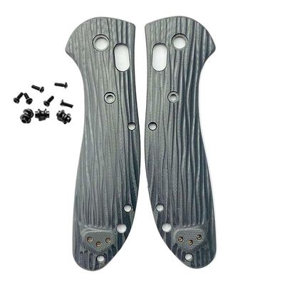 1 Pair G10 Handle Patch Fits for Griptilian 551, Gray G10 Scales Handle with 3 Sets Support Shaft Screws