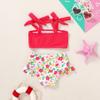 YOUNGER TREE Toddler Girls Two Pieces Swimsuit Color Block Stripe Swimwear Summer Beach Bathing Suit 18M-5TRed#Flower 18-24 Months view 3