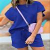 Dokotoo Workout Sets For Women Short Sleeve Sweatshirts Sweatpants With Pockets Summer Outfits 2025 Spring Casual Cute Valentines Pajamas For Women Blue Small view 2