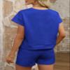 Dokotoo Workout Sets For Women Short Sleeve Sweatshirts Sweatpants With Pockets Summer Outfits 2025 Spring Casual Cute Valentines Pajamas For Women Blue Small view 3