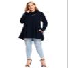 LARACE Cowl Neck Sweatshirts For Women Plus Size Tops With Pockets Long Sleeve Tunic Casual Pullover Button Down Shirt (Darkblue M) view 2