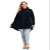 LARACE Cowl Neck Sweatshirts For Women Plus Size Tops With Pockets Long Sleeve Tunic Casual Pullover Button Down Shirt (Darkblue M) view 4