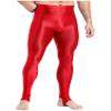 easyforever Men's High Waist Stirrup Leggings Tummy Control Compression Pants Workout Yoga Tights Red Large view 3