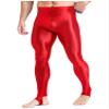 easyforever Men's High Waist Stirrup Leggings Tummy Control Compression Pants Workout Yoga Tights Red Large view 4