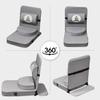 Friends Of Meditation Relaxing Buddha Meditation Chair | Detachable Rectangular Back Support & Zafu Cushion | Portable Folding Chair | with Back Support | Yoga Chairs for Adults | Grey view 2