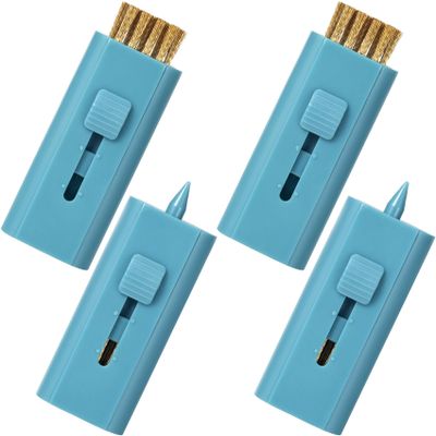 PAGOW 4 Pack Pocket Retractable Golf Cleaner, Groove Cleaner and Wire Brush Tool, Must Have Golf Bag Accessories (Blue)