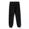 LANZIYAYA Outdoor Hiking Trousers for Boys Kids Cargo Pants with Pockets Drawstring Elastic Jogging School Pant (US, Age, 12 Years, Black) view 2