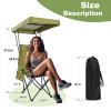 YOUNG WOOD Portable Camping Chair Beach Chair with Shade Canopy, Fold Lightweight Oversized for All, Easy to Open and Close Without Installation, Side Pocket Design for All Outdoor Activities, Green view 3