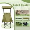 YOUNG WOOD Portable Camping Chair Beach Chair with Shade Canopy, Fold Lightweight Oversized for All, Easy to Open and Close Without Installation, Side Pocket Design for All Outdoor Activities, Green view 4